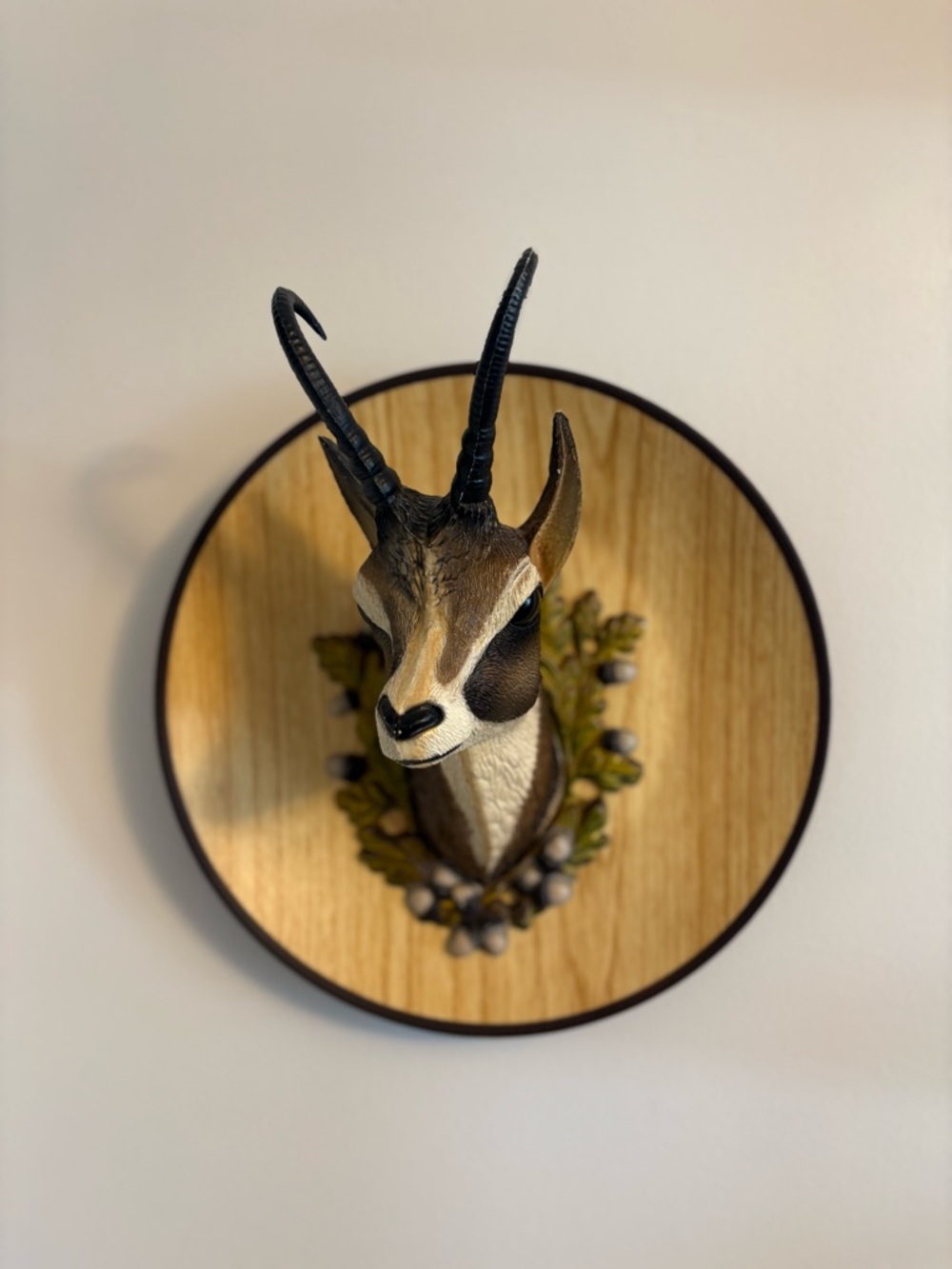 Decorative Vintage Faux Antelope Wall Mount in Brown and Black